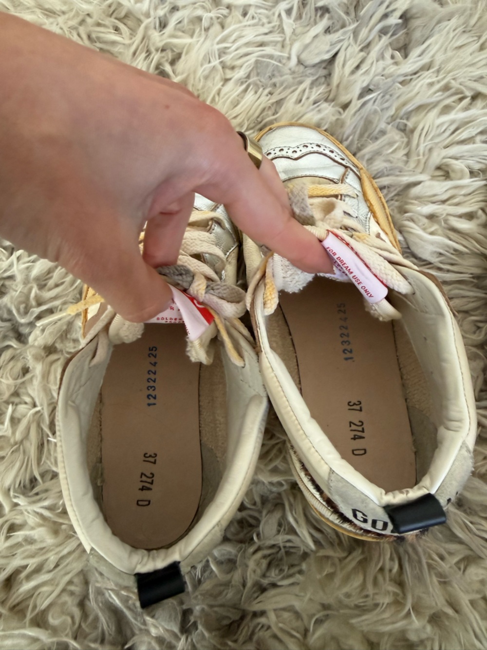 Golden Goose Women's Midstar Silver and Beige Sneakers - Picture 15 of 15